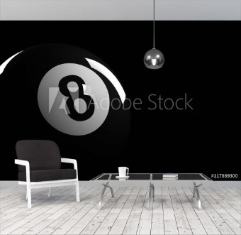 Picture of Pool Ball Number 8 3D Rendering